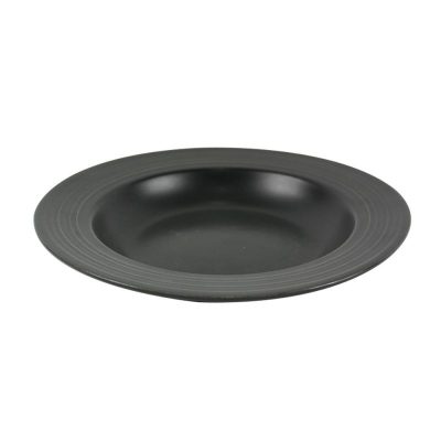 Serenity Stoneware Dish Set, Salad Plates, Dark Black