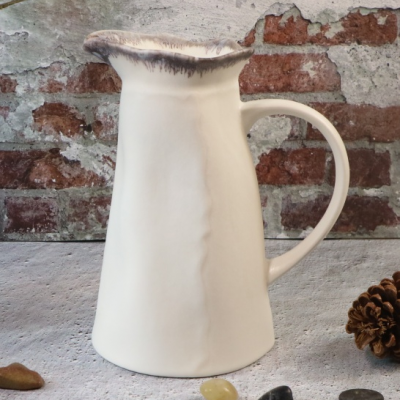 White retro stoneware jug