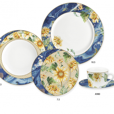 Ceramic Multicolor Fine Porcelain Kitchen Spanish Floral Design New Bone China
