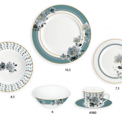 Ceramic Multicolor Fine Porcelain Kitchen Spanish Floral Design New Bone China