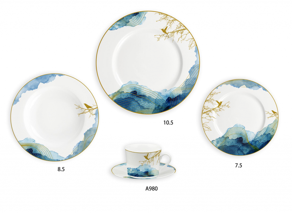 Ceramic Multicolor Fine Porcelain Kitchen Spanish Floral Design New Bone China