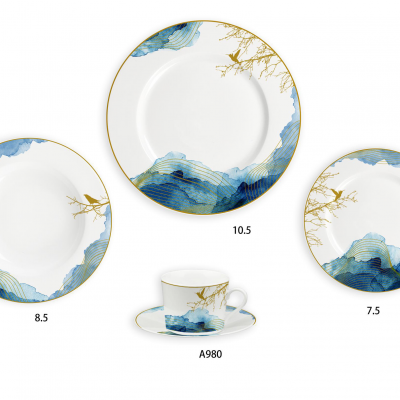 Ceramic Multicolor Fine Porcelain Kitchen Spanish Floral Design New Bone China