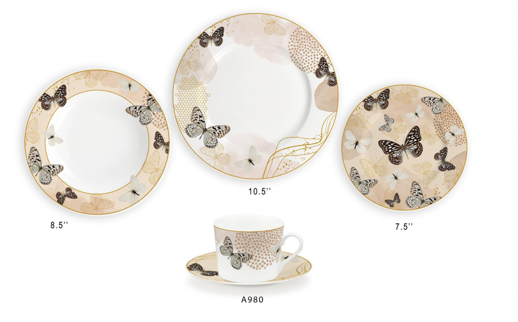 Ceramic Multicolor Fine Porcelain Kitchen Spanish Floral Design New Bone China