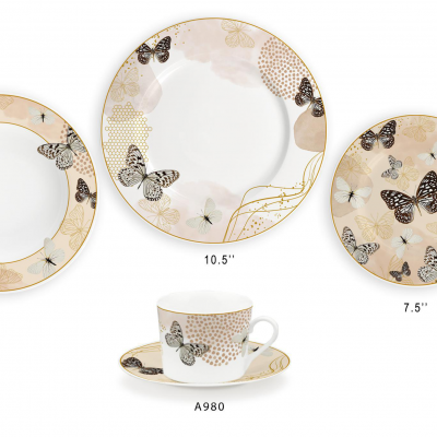 Ceramic Multicolor Fine Porcelain Kitchen Spanish Floral Design New Bone China