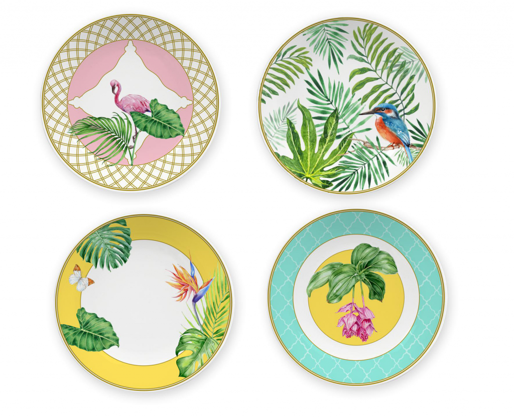 Ceramic Multicolor Fine Porcelain Kitchen Spanish Floral Design New Bone China