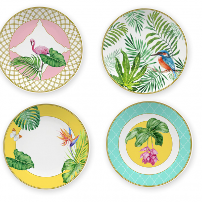 Ceramic Multicolor Fine Porcelain Kitchen Spanish Floral Design New Bone China