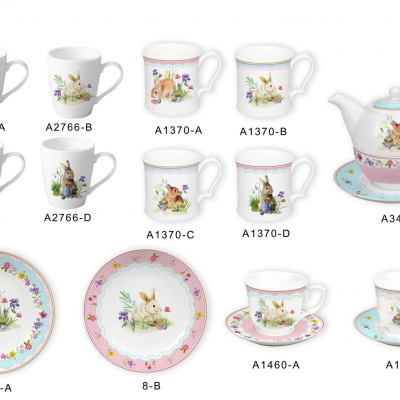 Ceramic Multicolor Fine Porcelain Kitchen Spanish Floral Design New Bone China
