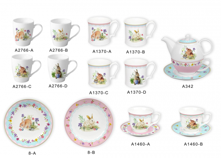 Ceramic Multicolor Fine Porcelain Kitchen Spanish Floral Design New Bone China