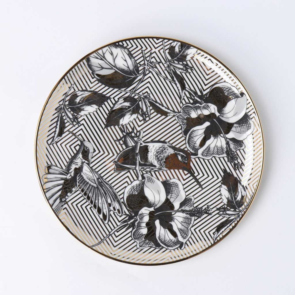 Sprig Vine ceramic pizza plate