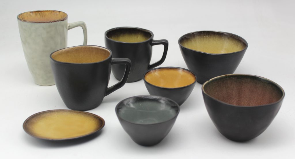 golden black stoneware rustic dinnerware