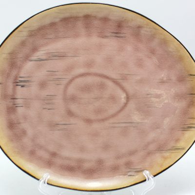 reactive stoneware glaze oval dinner plate