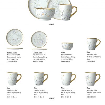 16-Piece mikasa Dinnerware set flower table rimmed gold tableware