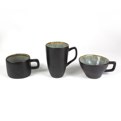 crackle glaze mugs set