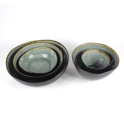 crackle glaze bowls set