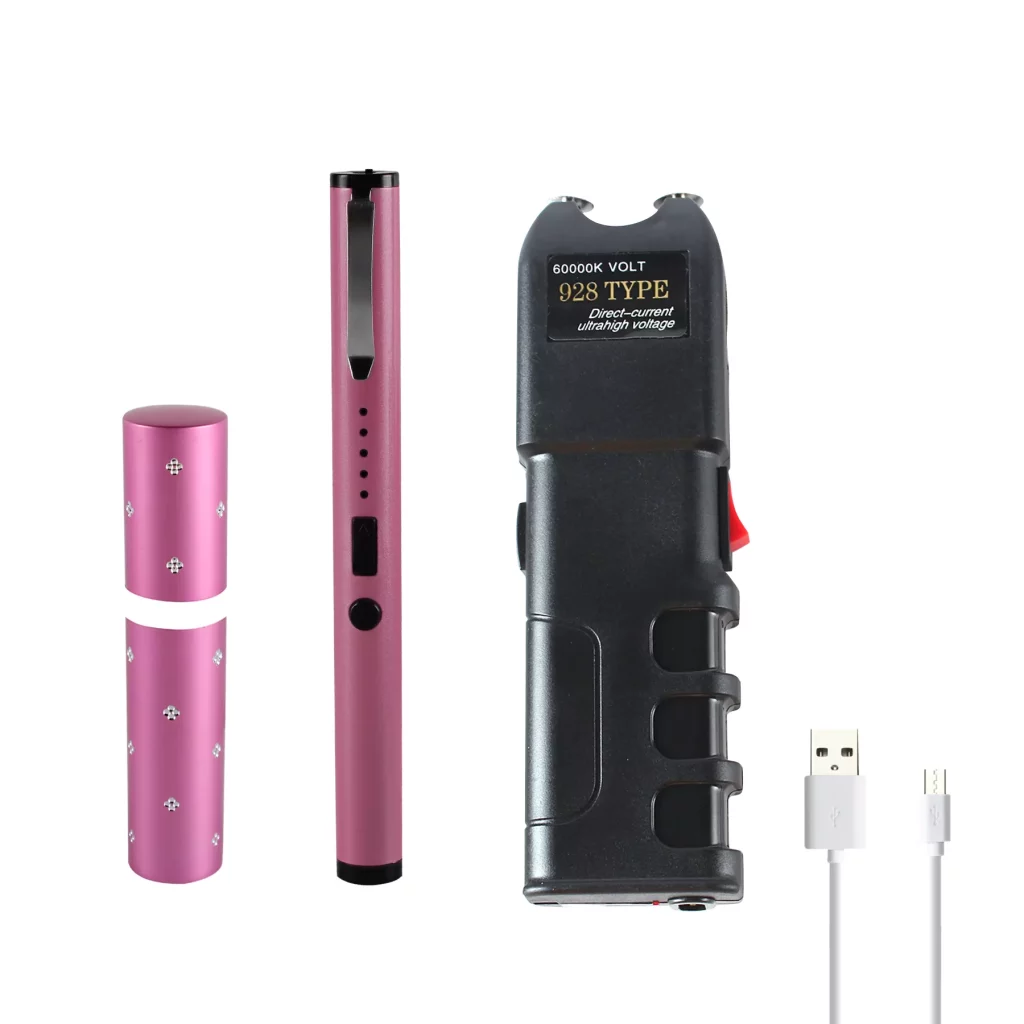 red lipstick Pink pen Stun Gun