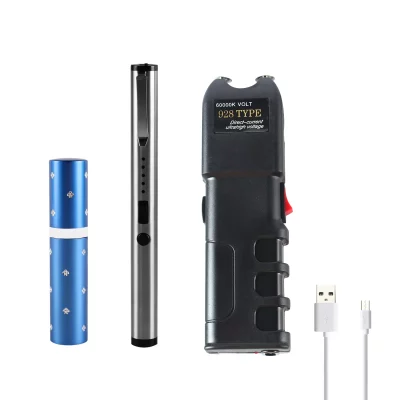 blue lipstick silvery pen Mini Stun Gun black heavy Stun Gun