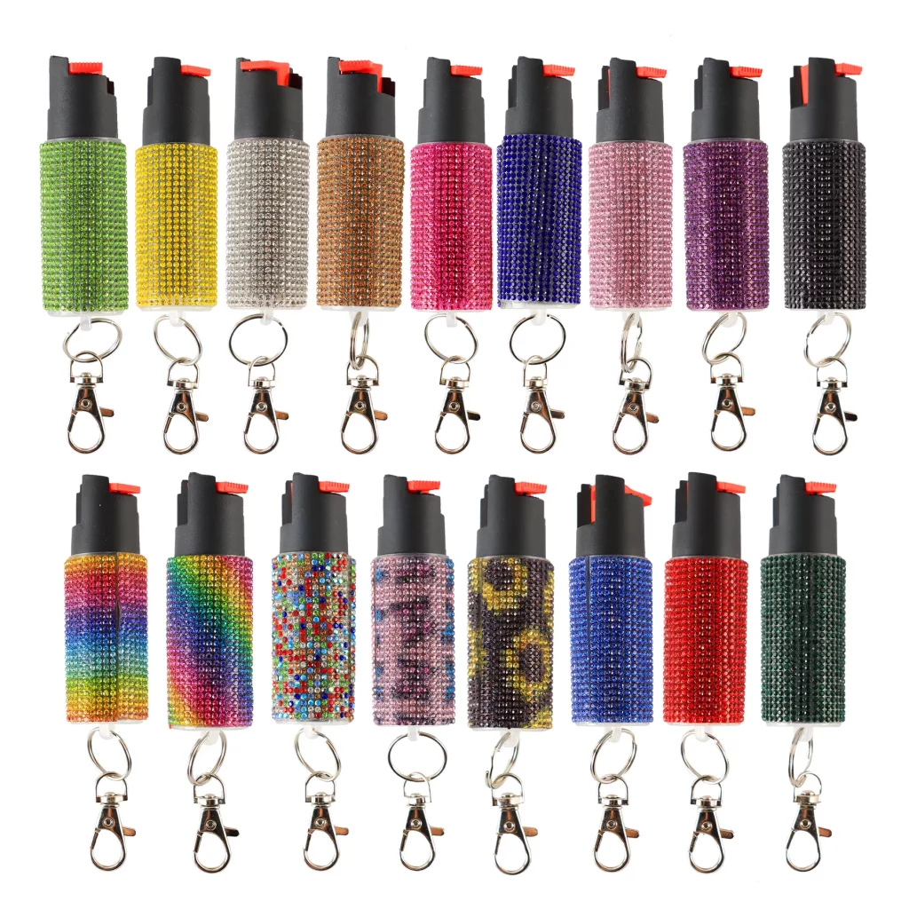 MagiUSA Bling Jeweled Security Pepper Spray, Keychain with Safety Twist Top, Mini and Easy Carry, Lightweight and Fashionable