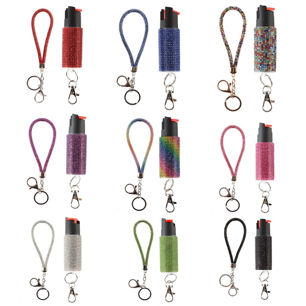 MagiUSA Jewelly Pepper Spray & Bracelet combo Self Defense Stick Baton keychains set women cute keyring