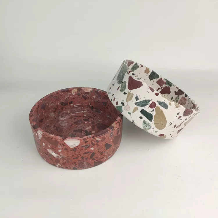 Manufacturer best dog water and food bowl terrazzo