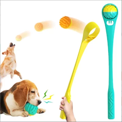 Outdoor Dogs Training Play Toys Dog Squeaky Chew Ball Thrower Launcher With Ball