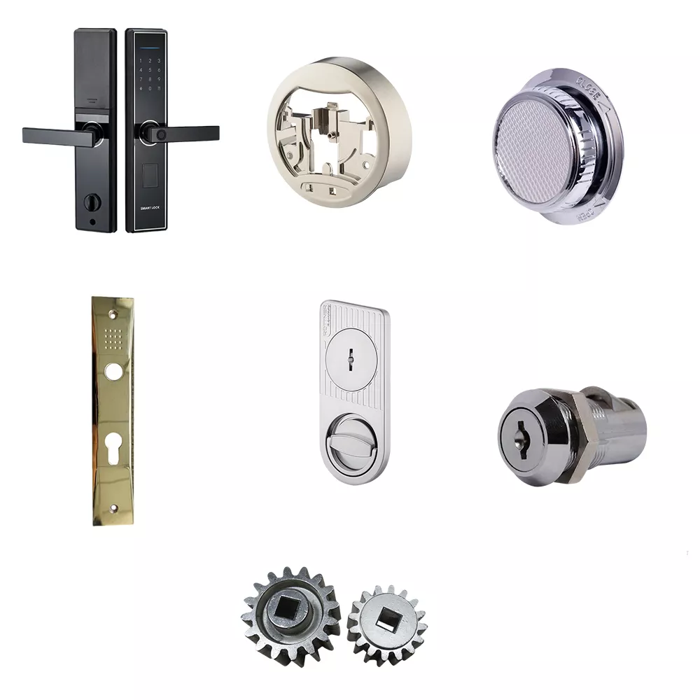 Zinc alloy lock components: smart lock housing, deadbolt, cam lock, rosettes and spindles