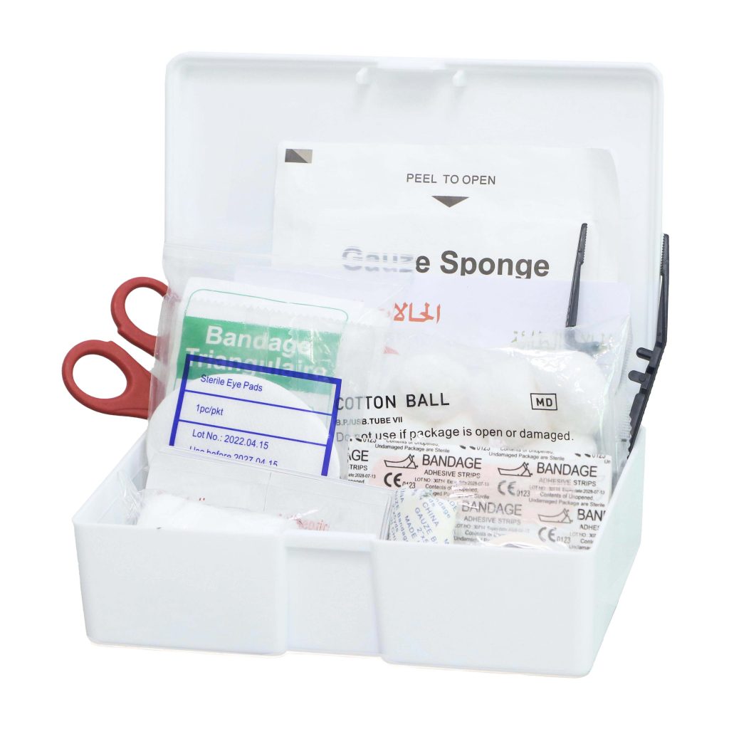 first aid supplies in vehicle first aid box
