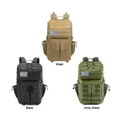 Outdoor responder accessing a wilderness trauma kit during remote field operation