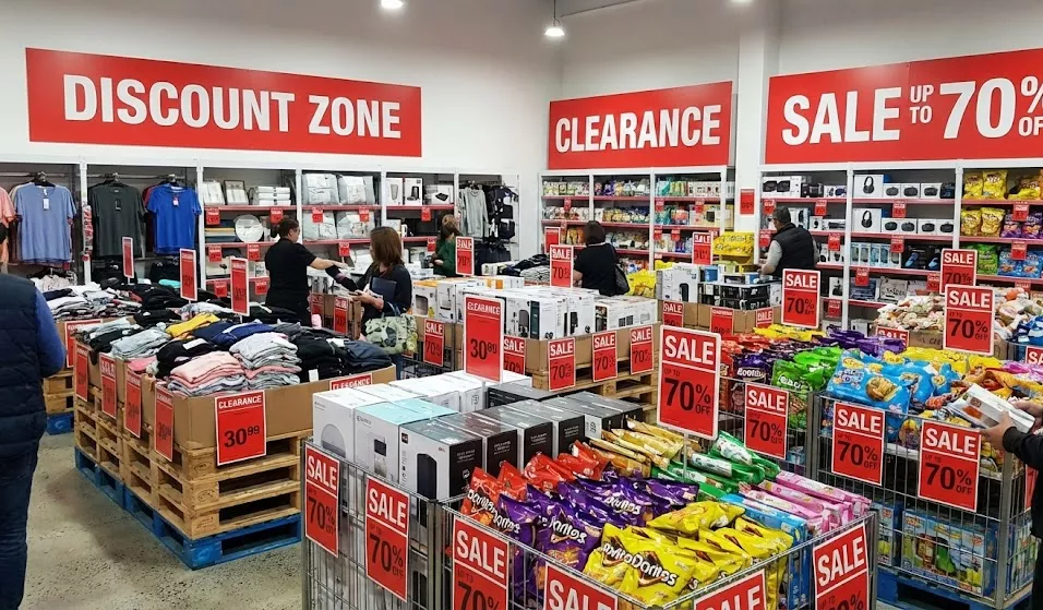 Discount product section (images of discounted products displayed in-store)