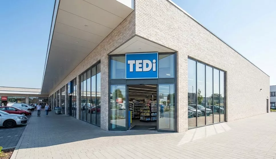 Exterior view of a Tedi store (depicting its simple, modern design)