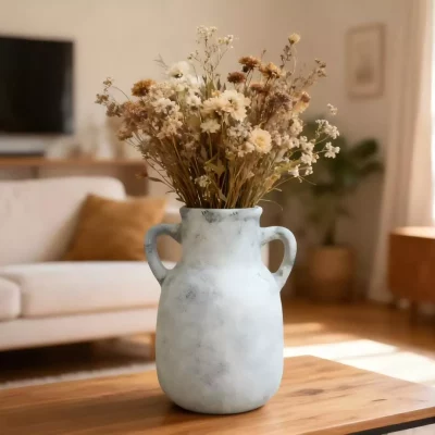 Neutral Ceramic Vase for Dried Flowers Suitable for garden and home decor