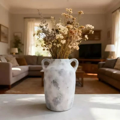 Neutral Ceramic Vase for Dried Flowers Suitable for garden and home decor