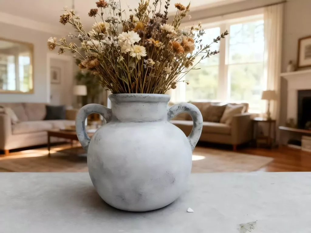 Neutral Ceramic Vase for Dried Flowers Suitable for garden and home decor