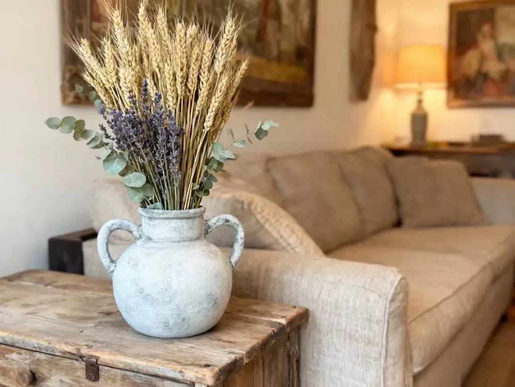 Neutral Ceramic Vase for Dried Flowers Suitable for garden and home decor