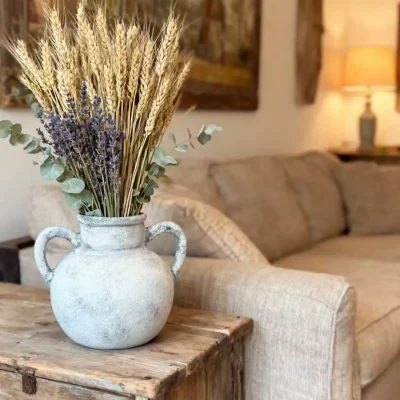 Neutral Ceramic Vase for Dried Flowers Suitable for garden and home decor