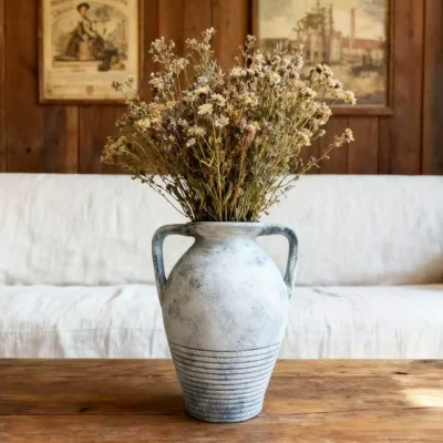 Neutral Ceramic Vase for Dried Flowers Suitable for garden and home decor
