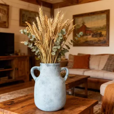 Neutral Ceramic Vase for Dried Flowers Suitable for garden and home decor