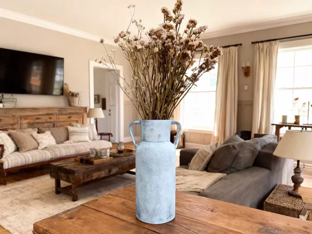 Neutral Ceramic Vase for Dried Flowers Suitable for garden and home decor