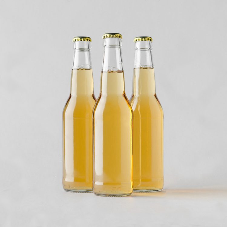 Clear glass beer  bottle