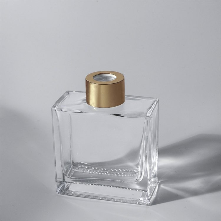 flat perfume empty glass bottle