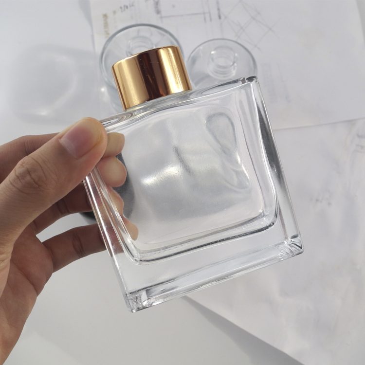 flat empty perfume  glass bottle