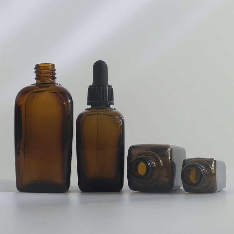 amber Dropper Glass Bottle