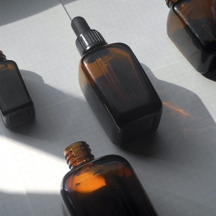 square Essential Oil Dropper Glass Bottle