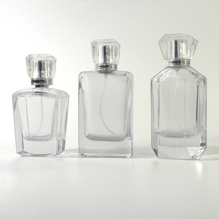 clear perfume glass bottle