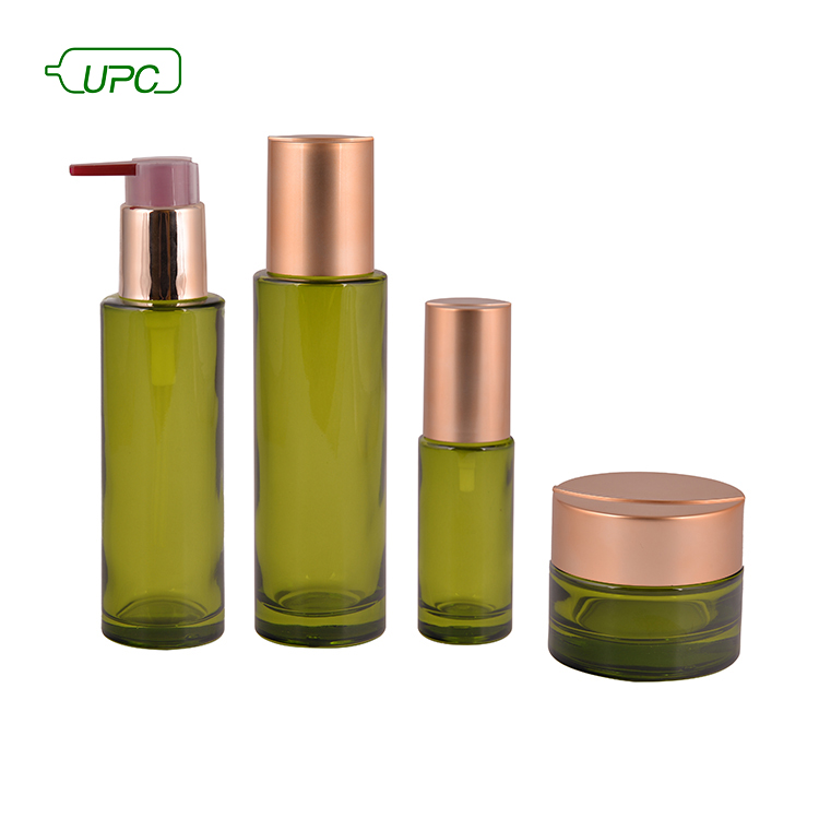 green Glass Cosmetic Bottle