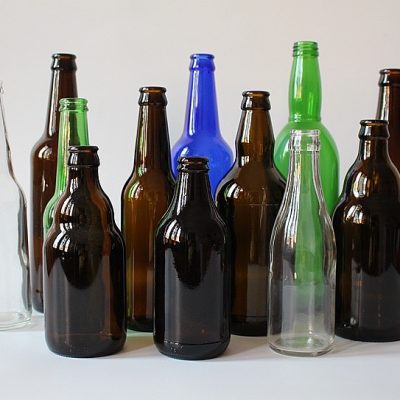 amber glass beer bottle