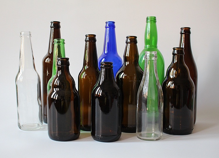 amber glass beer bottle