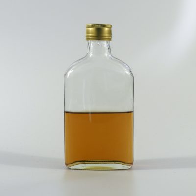 250ml  flat Transparent liquor bottle