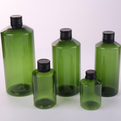 upc green cosmetic glass bottle