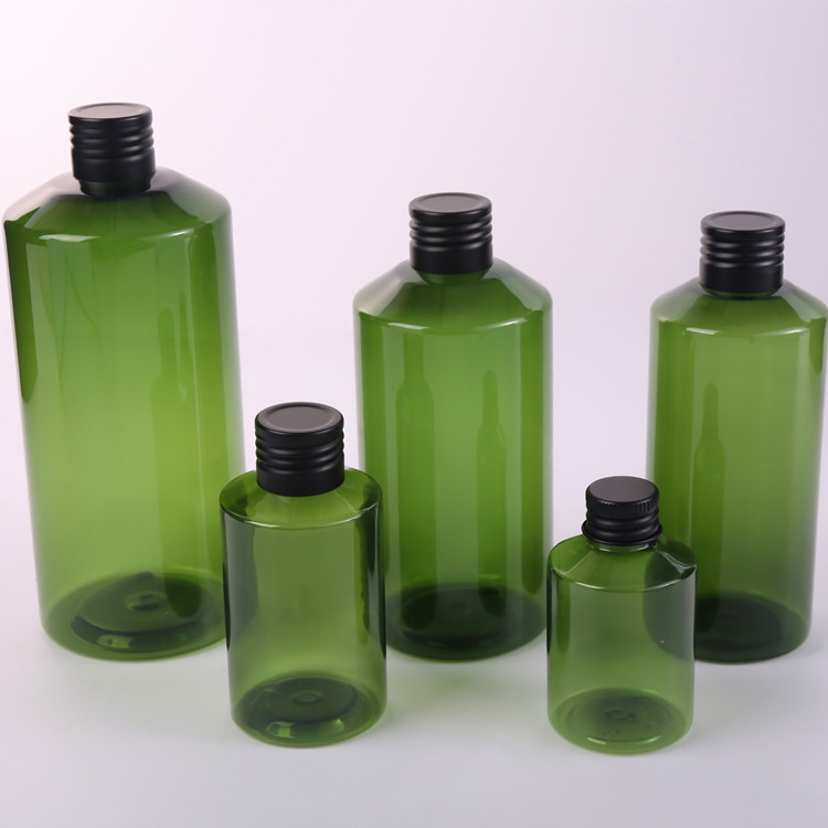 upc green cosmetic glass bottle