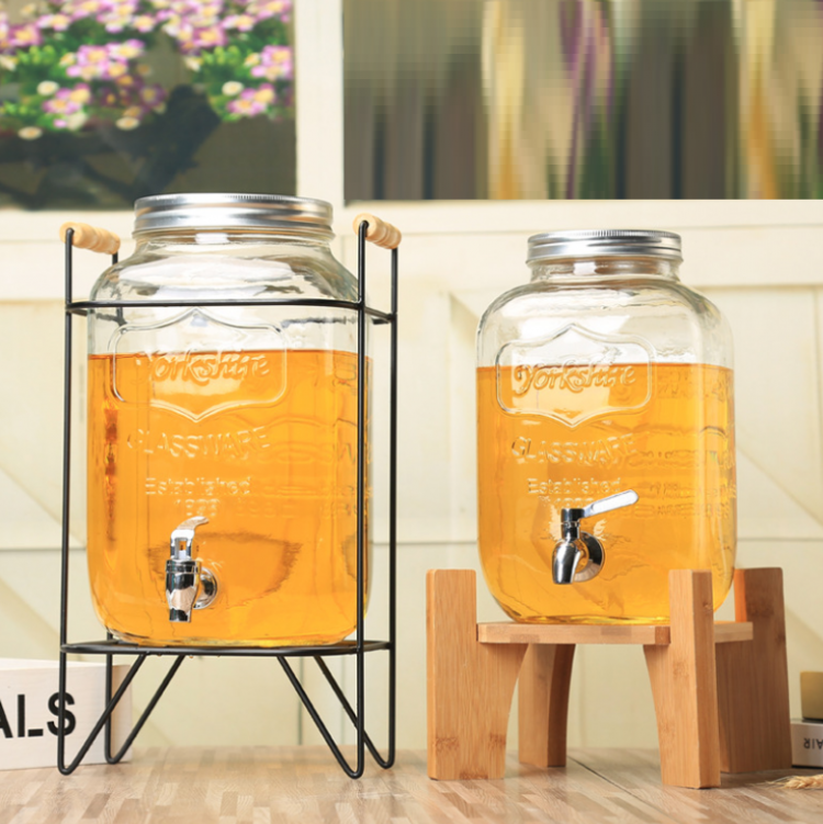 glass jar bottle with the tap